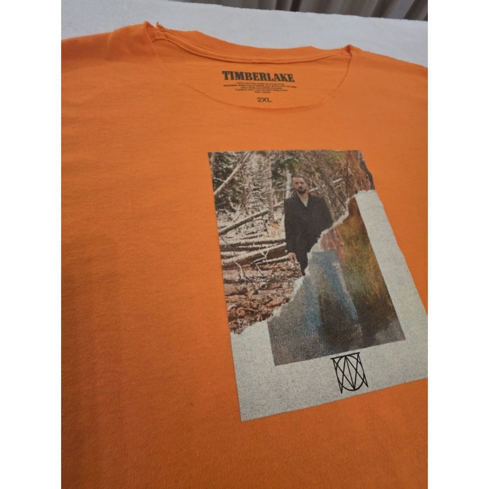 Justin Timberlake Man of the Woods Tour Shirt Orange Graphic Concert Tee 2XL